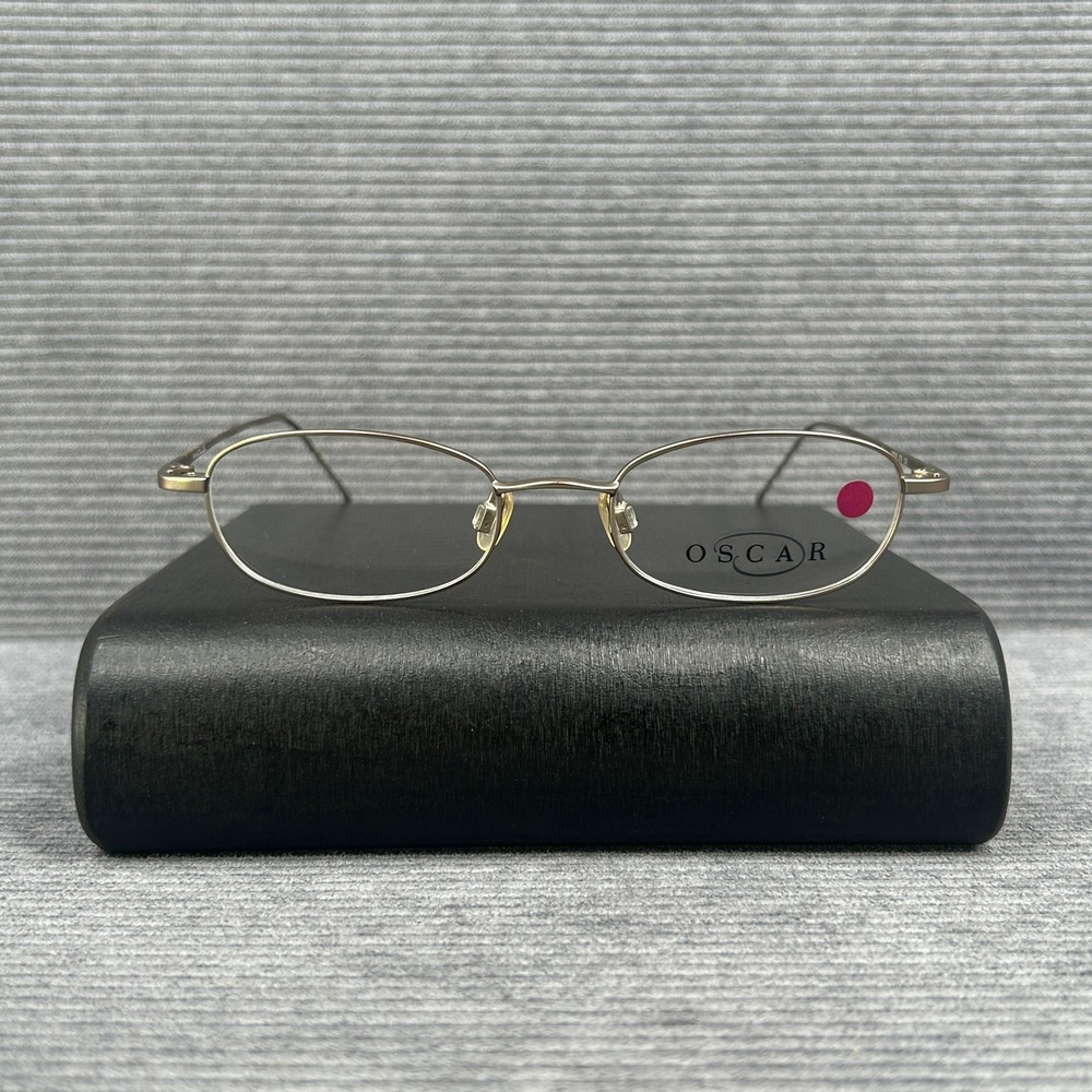 Oscar OS225 078 135 Gold Oval Y2k Eyeglass Frames 48-18-135 Metal Minimalist